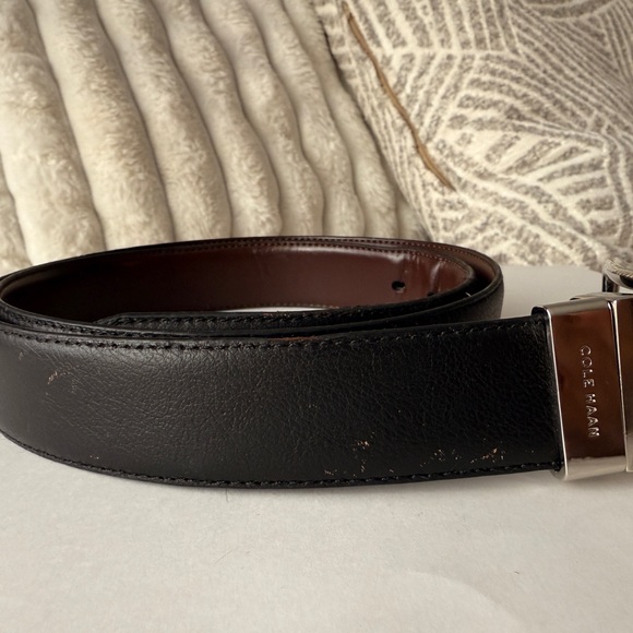 Cole Haan Other - Cole Haan Mens Belt L 38 - 40" Reversible‎ Tan/Black Leather Embossed Edge Large
